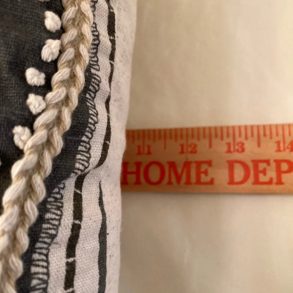 Wavy Patterned Grey and Cream Accent Pillow